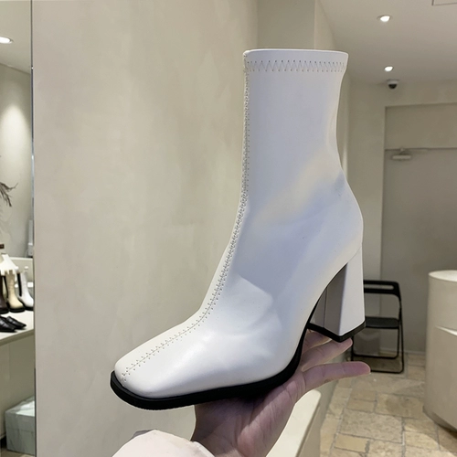 Martens, осенние профессиональные элегантные короткие сапоги с квадратным носком на каблуке, подходят для весны и осени, коллекция 2022