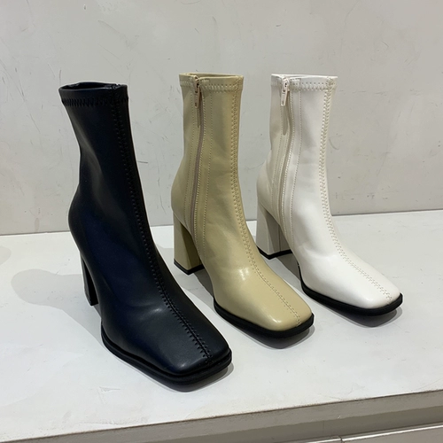 Martens, осенние профессиональные элегантные короткие сапоги с квадратным носком на каблуке, подходят для весны и осени, коллекция 2022