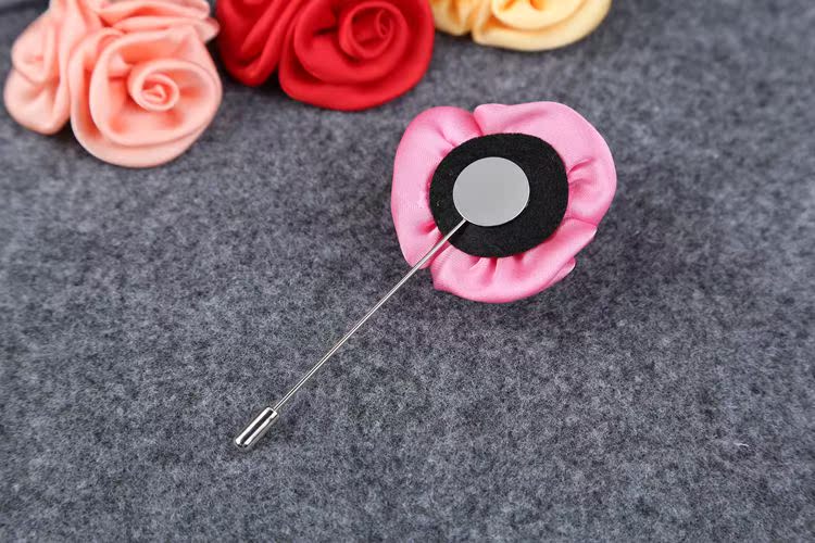 Mới thủ công châu Âu và Mỹ vải trâm ba trong một hoa hồng cổ áo hoa nam phù hợp với áo sơ mi chèn trâm cài - Trâm cài huy hiệu cài áo