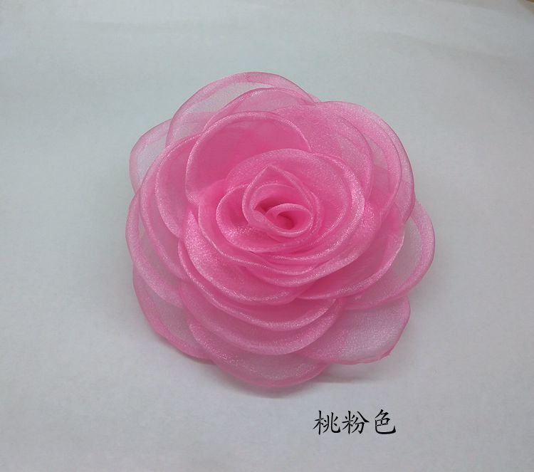 Hoa hồng crepe ren ba chiều thanh lịch Phiên bản Hàn Quốc của hoa làm bằng tay trâm hoa vải trâm Rượu vang đỏ sapphire cài áo