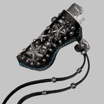 Lulu Korean independent designer dirt nap hand-inlaid rivets genuine leather lighter case holster