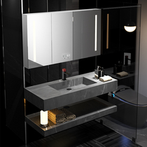 Light luxury Rock board one bathroom cabinet combination bathroom toilet toilet wash face sink wash table smart mirror cabinet