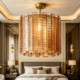 2026 new gradient glass chandelier American retro villa design bedroom bedside lamp model room decorative lamps