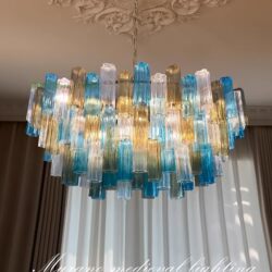 French Mid-Century Style Dining Table Italian Colorful Foreign Trade Glass Chandelier Retro Minoola Light Luxury American Restaurant Lamp