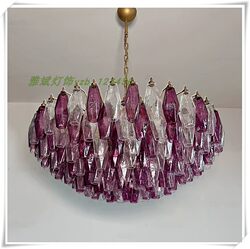 French Murano Purple Glass South Sea Vintage Living Room Murano Designer Villa Staircase Living Room Chandelier
