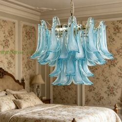French-Style Light Luxury Living Room Main Light, Vintage Glass Tube Ceiling Light, American Retro Bedroom and Dining Room Ambiance Lighting
