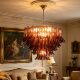 Italian light luxury crystal lamp, high-end villa hall lamp, hotel club, atmospheric duplex building, purple glass chandelier