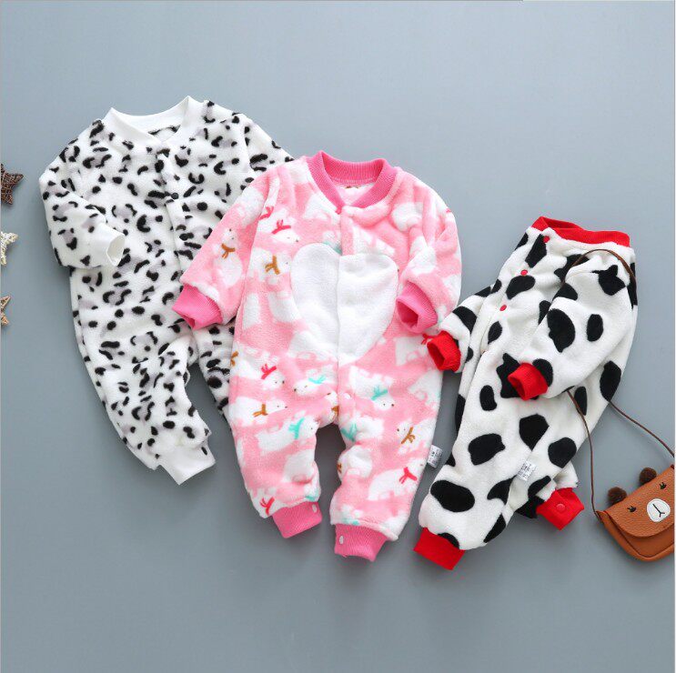 Newborn Clothes Baby Sweaters Sleepwear Spring Autumn Winter Style Thickened Khaclothes 0-1-2 Year Old Men And Women Climbing Clothes