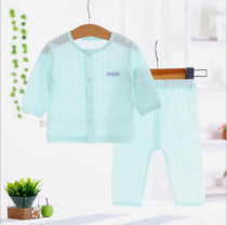 Baby underwear Pure cotton suit thin summer newborn baby childrens clothes male 0-1 year old female air conditioning clothes pajamas autumn