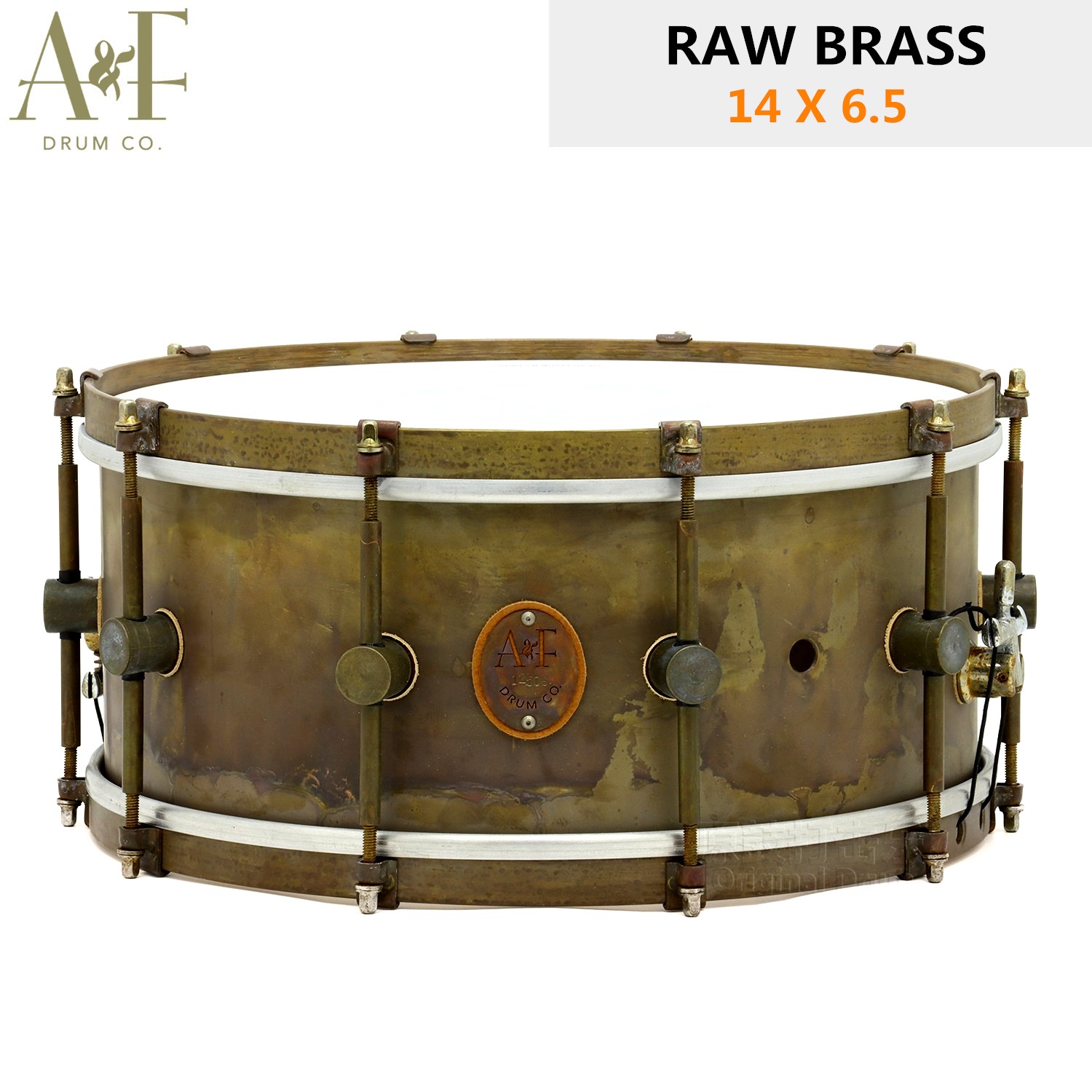 (Original Drum Percussion)AF Snare Drum A-F Snare Drum Metal Brass 14x6 5 Original Brass Made Old Look