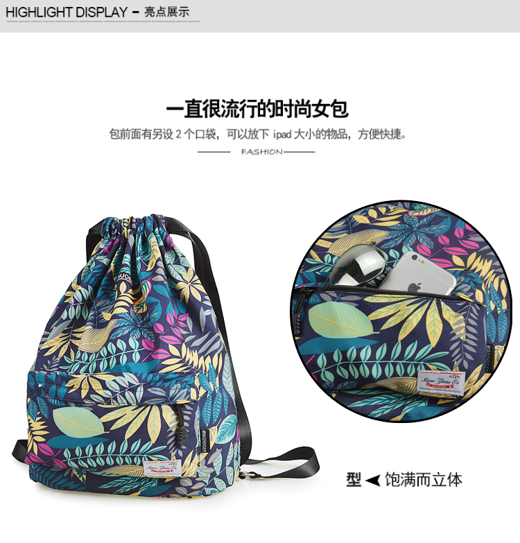 Không thấm nước DrawString Ba lô Ba lô Unisex Nhẹ Túi thể thao Du lịch Thể thao ngoài trời Túi dây rút balo nam du lịch