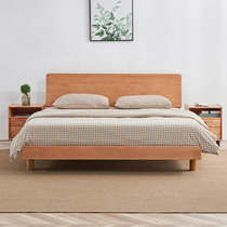 Full Solid Wood Bed Day Style Bed SILENT WIND BIRCH WOOD CHERRY WOOD COLOR MINIMALIST MODERN NORDIC DOUBLE BED SMALL HOUSEHOLD TYPE FURNITURE