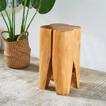 Full solid wood Berwood log comb Makeup Stool Short Bench Swap bench seat pier Creative stools folk furniture