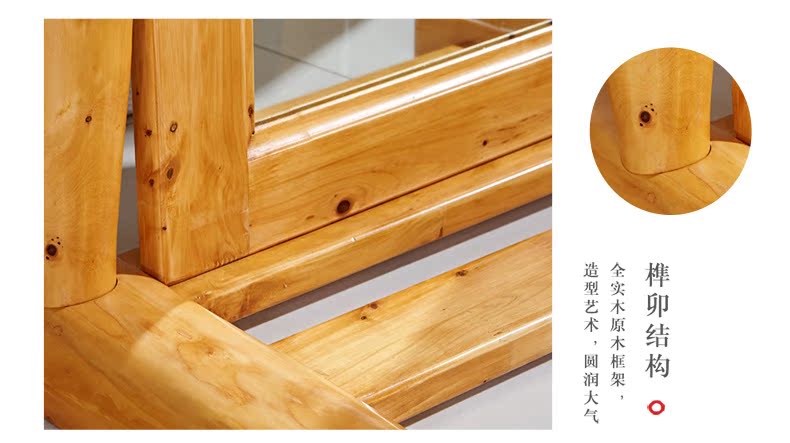 Gương trang điểm gỗ rắn Hiện đại Trung Quốc đơn giản sàn gỗ mặc giá với gương cypress gỗ giường phòng ngủ đồ nội thất - Gương gương vô cực