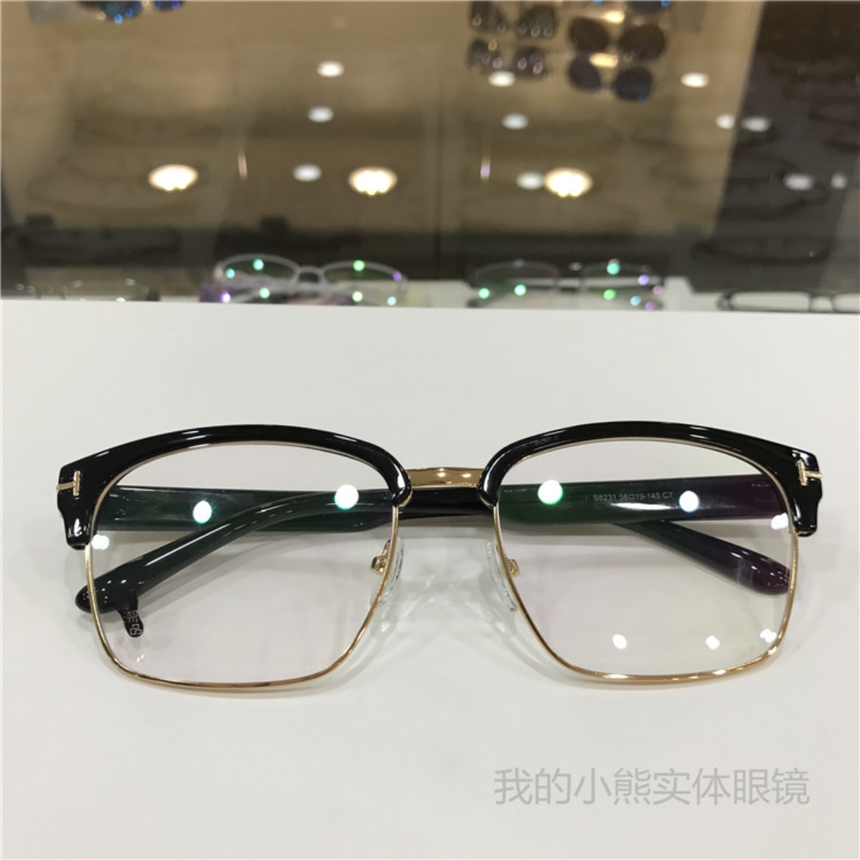 Retro Men Hộp lớn Hộp lông mày Mặt lớn Retro Full Frame Kính Khung Đàn ông Khuôn mặt rộng Nửa khung chân dày 6231 kính rayban nữ