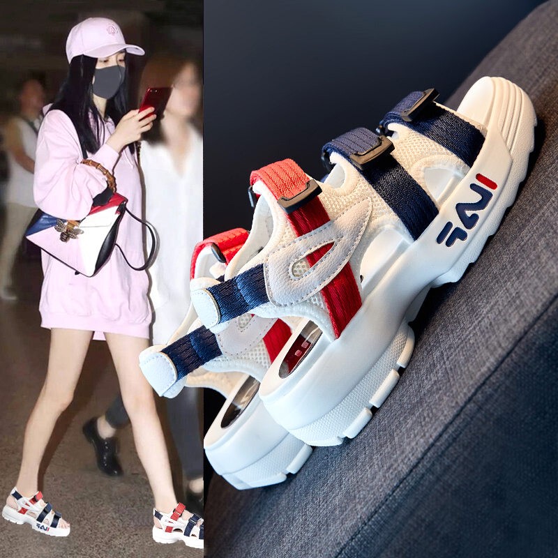 Hong Kong Style Yang Mi Same Style Sports Sandals for Women 2026 Summer New Fashion Versatile Thick-Soled Beach Shoes ins Trendy