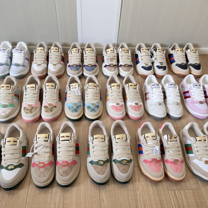 Authentic Hong Kong g Brand Vintage Distressed Shoes for Women, Autumn Genuine Leather Sneakers, Versatile Casual Couple Shoes, Small Distressed Shoes