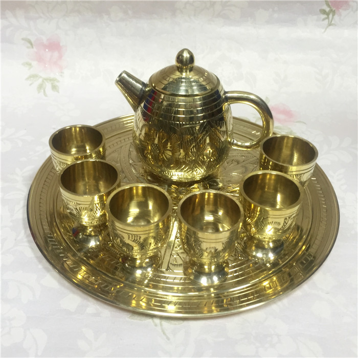 Imported Indian bronze wine set Tea set gift box Exquisite metal craft gift decoration Gift decoration