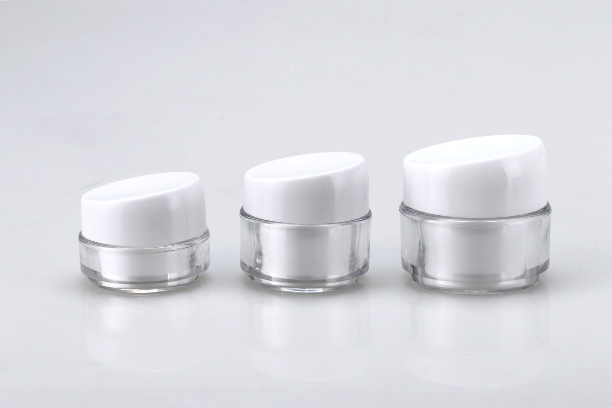 Factory Price Direct Sales 30g Cream Bottle Face Cream Bottle Cosmetic Plastic Bottle Flat Cover Bottle Arched Lid