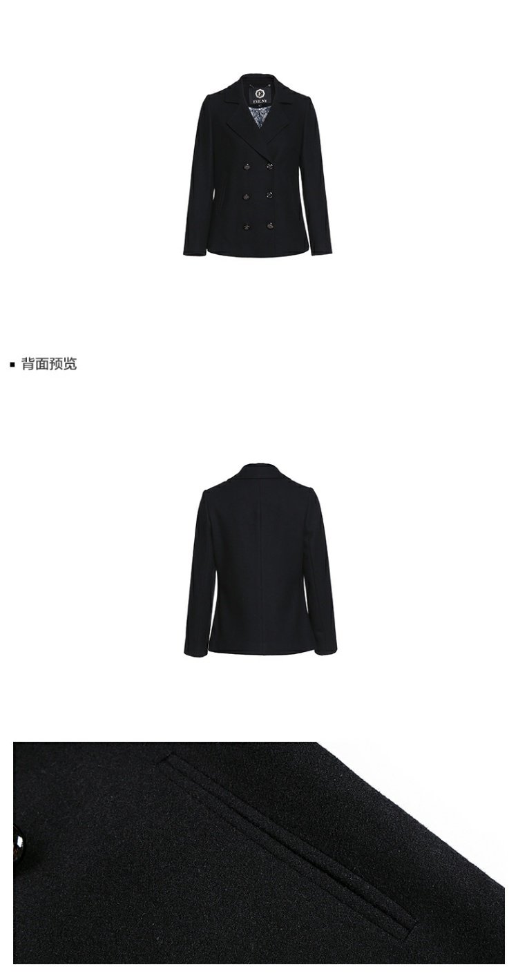 Eve Xinyue Tmall Women Winter New Commuter Nghề nghiệp Eo phù hợp với cổ áo Áo len ngắn áo khoác lông nữ