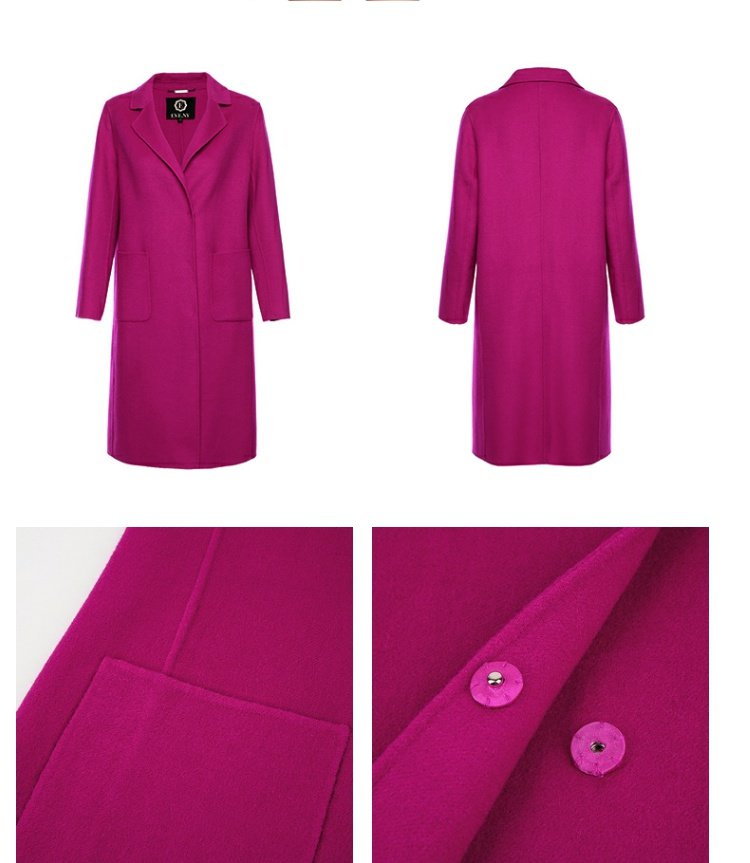 EVENY Eve Xinyue Tmall Phụ nữ khí chất OL trưởng thành của phụ nữ áo choàng hai mặt màu đỏ áo len cardigan