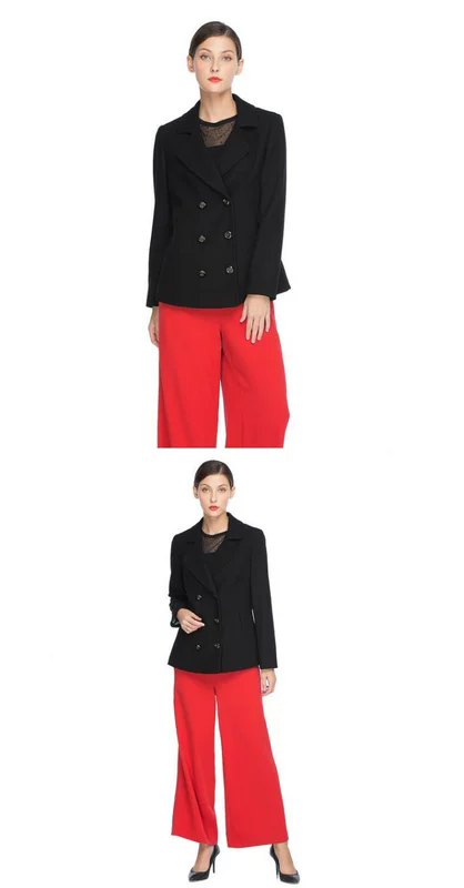 Eve Xinyue Tmall Women Winter New Commuter Nghề nghiệp Eo phù hợp với cổ áo Áo len ngắn