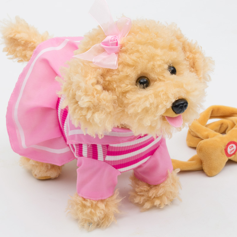 Trẻ em của đồ chơi điện dog leash puppy plush mô phỏng Teddy nữ baby boy thông minh máy điều khiển từ xa