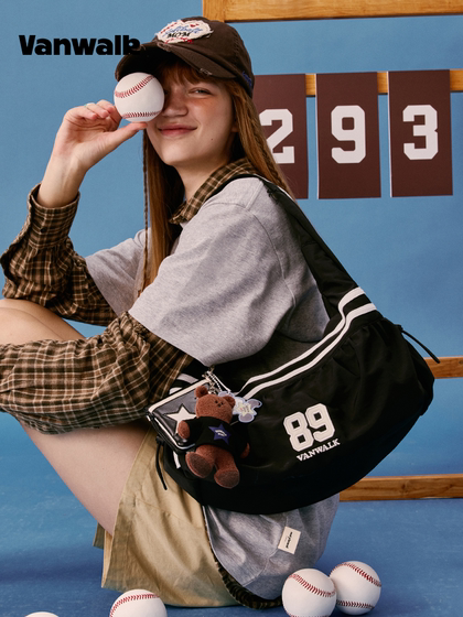 VANWALK运动系列 美式复古休闲大容量云朵包女通勤手提单肩饺子包