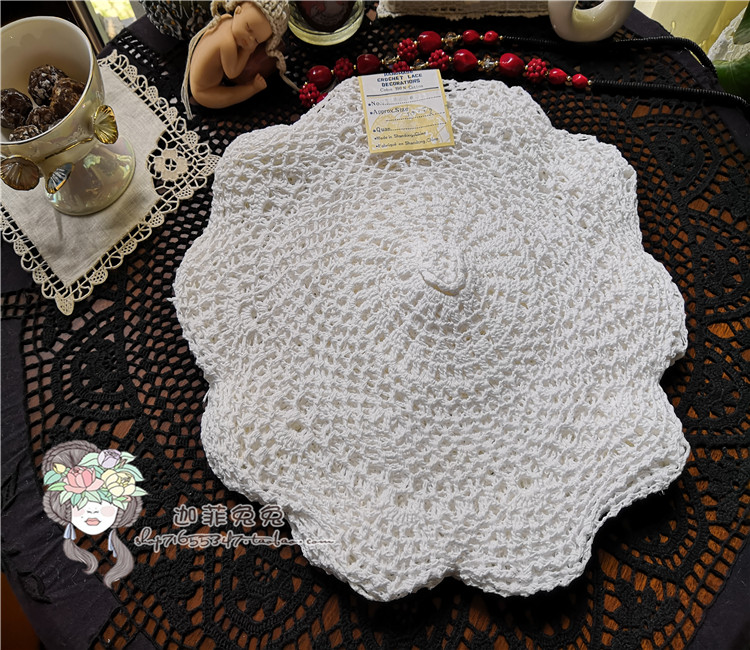 Ex-gratia * foreign trade export original single hand crochet hand crochet white disc cushion vase cushion 100 lap