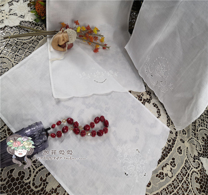 T price feedback delicately handmade @ foreign trade stocks Old stock white cotton linen handmade embroidered cover towels multipurpose