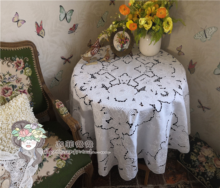 New product ex-gratia @ foreign trade export Europe original single white linen full worktop round table cloth 170 * 170cm