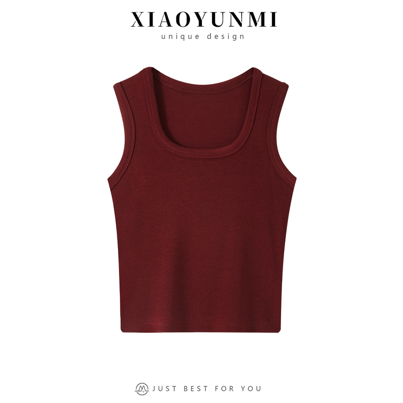 Xiaoyunmiankela Red 2026 Summer Top Vest Women's Camisole Red Base Shirt Short Top Blouse