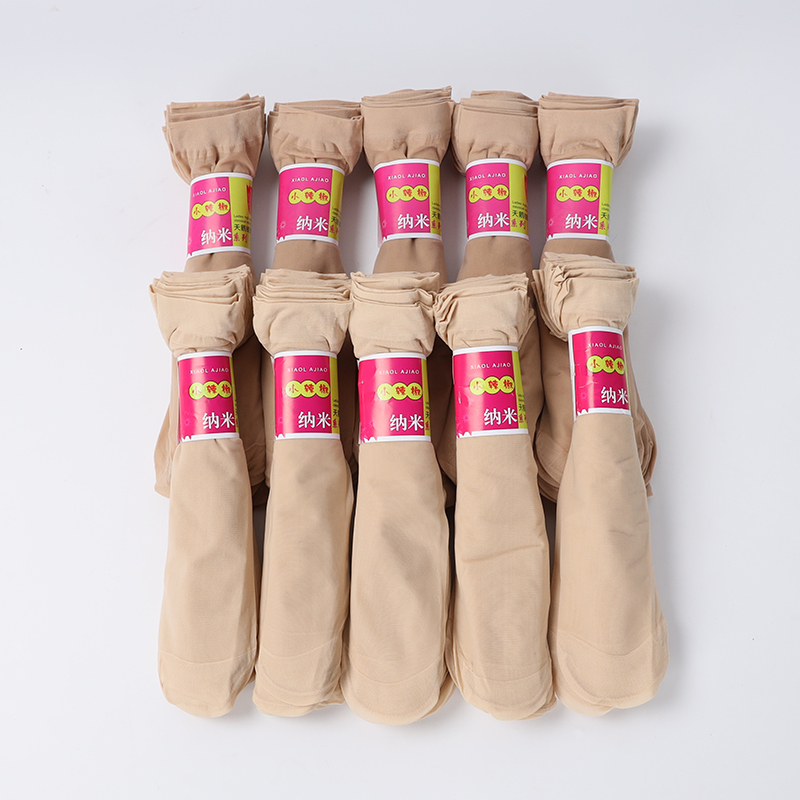 10-50 Pairs of Short Stockings for Women, Thin and Short, Anti-Snag, Black and Nude, Mid-Calf, Crystal