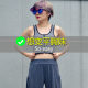 Lestt shock-resistant breathable ice silk zipper chest short vest underwear bandage to strengthen the big chest and small chest