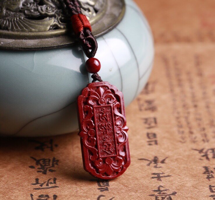 Natural Zhu sand original mine God Purple Gold Sand Auspicious Ruyi Pendant Back Six Words Real Words With 108 Men and Women Children-Taobao