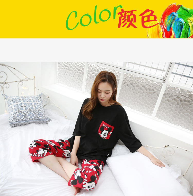 Bộ đồ ngủ nữ mùa xuân và mùa thu dài tay Hàn Quốc dễ thương ngọt ngào phù hợp với học sinh tươi, người mẫu gầy có thể mặc ngoài nhà hai mảnh đồ bộ thể thao nam