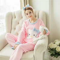 Dây đeo bằng vải nhung san hô mùa đông phiên bản Hàn Quốc có thể được mặc bên ngoài dày flannel mùa thu và mùa đông mẫu phụ nữ phục vụ nhà những kiểu đồ bộ de thương