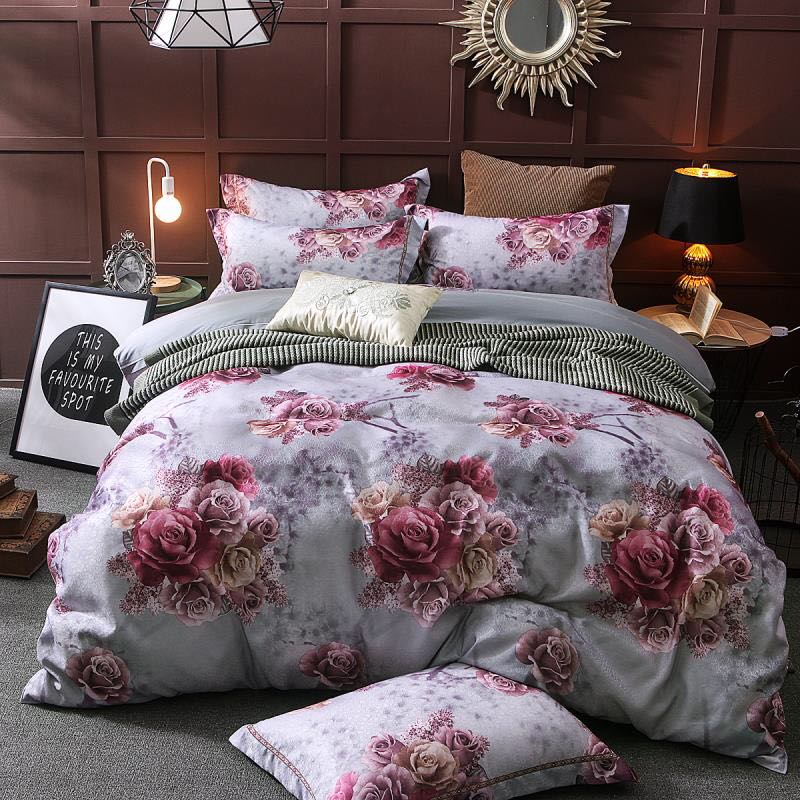 [High-end] nửa giá hạn chế giới hạn thời gian mất jacquard bông của Mỹ in denim bông - Bộ đồ giường bốn mảnh chăn ga gối