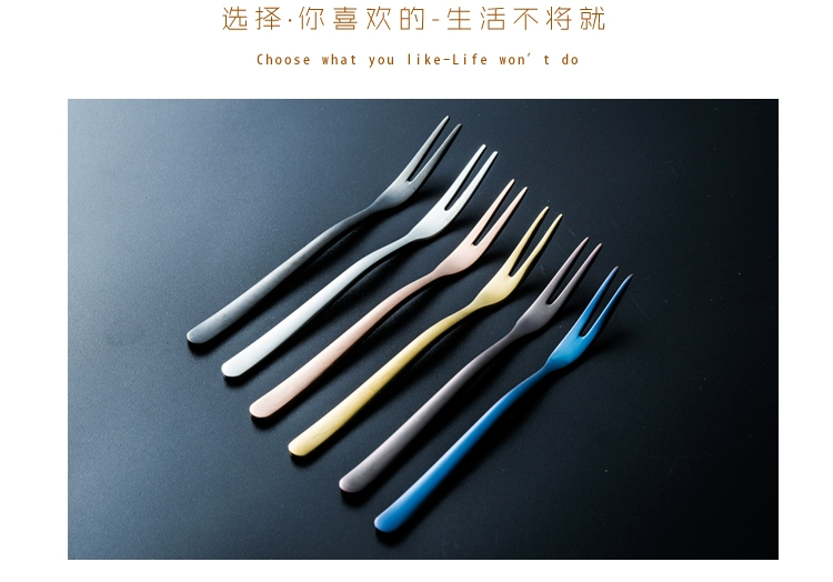 Hàn Quốc 304 thép không gỉ muỗng nĩa trái cây nhỏ nĩa cà phê muỗng gia vị muỗng muỗng salad nĩa Bộ đồ ăn phương Tây