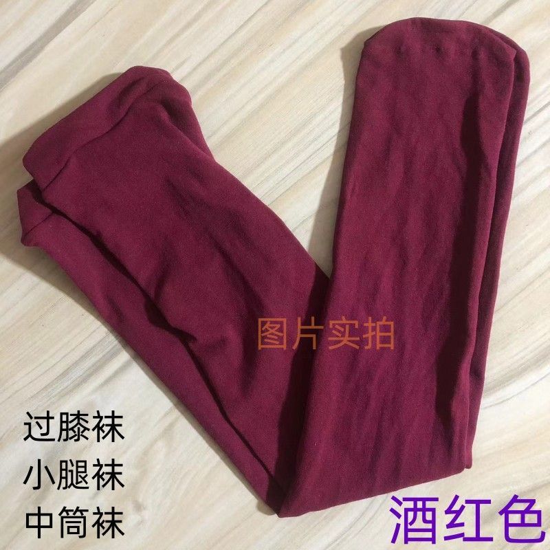 Burgundy Over-The-Knee Socks, Candy-Colored Long Socks, Stylish Knee-High Thigh Socks, Spring and Autumn Style High Stockings for Outerwear