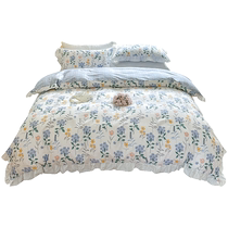 Summer princess style pure cotton quilt cover single piece 150x200 single 1 5 meter quilt cover three piece set 200x230