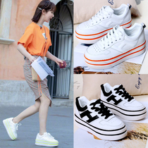  Yang Zi Chinese restaurant shoes of the same style leather inner increase 2020 spring new Song Zuer thick-soled muffin white shoes female