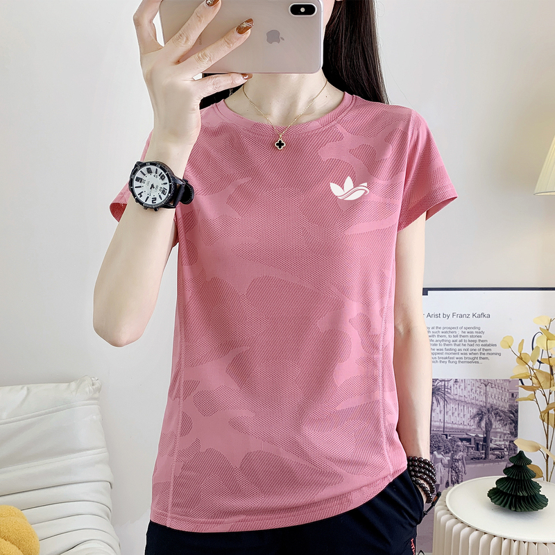 Outlet Brand-Name Quick-Drying Sports Shirt for Women, Summer Loose and Lightweight Running and Hiking Short-Sleeve T-Shirt, Casual Women's Clothing