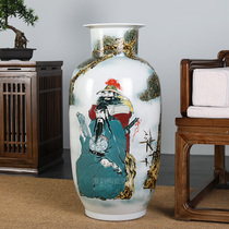 Jingdezhen Ceramist Hand-painted Figure Vase Guan Plume Painting And Calligraphy Cylinder Scroll Cylinder Living Room Book House Flower Arrangement Floor Pendulum