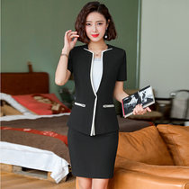 2019 New Career Dress Short Sleeve Pants Fashion Two Suits Summer Women Hotel Manager Beauty Salon Workwear