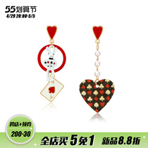 Alice in Wonderland Fairyland Ornament Ear Clip Asymmetrical Earrings