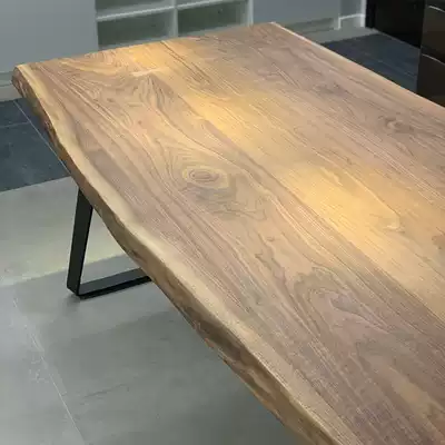 North American Black Walnut Natural Side Log Desk Big Board Pantry Nordic Whole Handmade Desk Home Desk