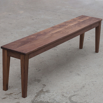 A Jishu Nordic black walnut shoe bench Dining Bench log porch bench solid wood long bench bedtail shoe stool