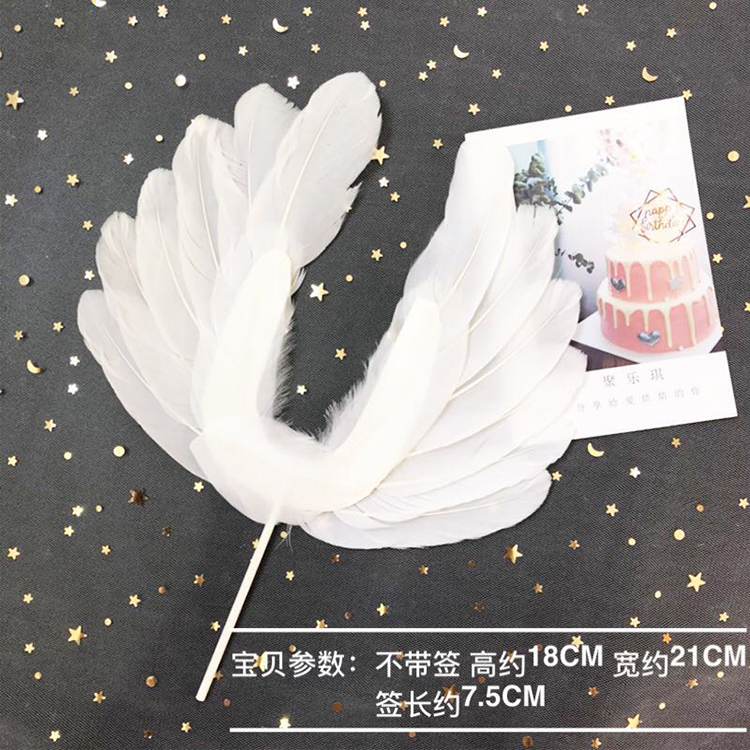 Mới Angel White Feather Wings Trang trí bánh sinh nhật Net Red Balloon Flamingo Dessert Table Trang trí Plugin - Trang trí nội thất trang tri noi that