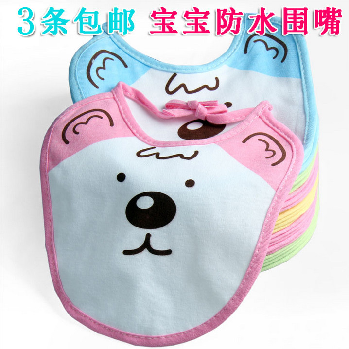 Pure cotton waterproof baby saliva towel lace double-layer baby bib cotton children's newborn bib food eating bib